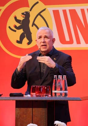 Präsident Dirk Zingler MV Mitgliederversammlung im Stadion An der Alten Försterei Fußball Fussball Bundesliga Herren DFL Saison 2025 2026 19.05.2026 1.FC Union Berlin FCU
