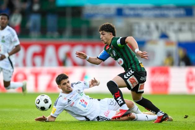 SOCCER - BL, Ried vs WAC RIED,AUSTRIA,19.MAY.26 - SOCCER - ADMIRAL Bundesliga, Europacup play off, SV Ried vs Wolfsberger AC. Image shows Jussef Nasrawe (Ried) and Dejan Zukic (WAC).  GEPAxpictures xDanielaxMoser