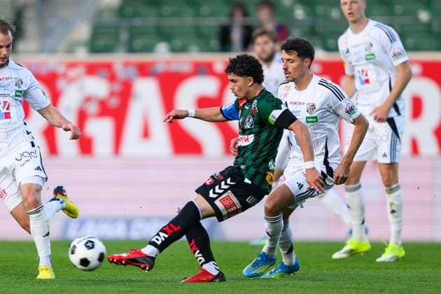 SOCCER - BL, Ried vs WAC RIED,AUSTRIA,19.MAY.26 - SOCCER - ADMIRAL Bundesliga, Europacup play off, SV Ried vs Wolfsberger AC. Image shows Jussef Nasrawe (Ried) and Alessandro Schoepf (WAC).  GEPAxpictures xChristianxMoser