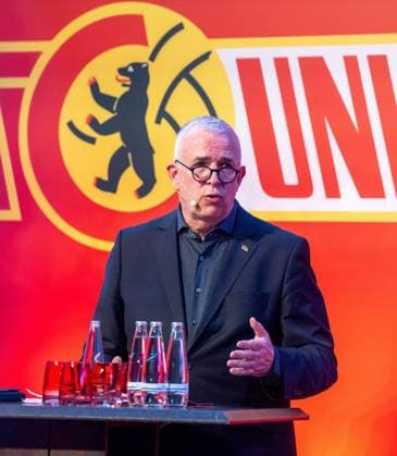 Fußball, Herren, Saison 2025 2026, 1. Bundesliga, 1. FC Union Berlin, Ordentliche Mitgliederversammlung im Stadion An der Alten Försterei, Präsident Dirk Zingler (1. FC Union), 19.05. 2026, Copyright: xMatthiasxKochx