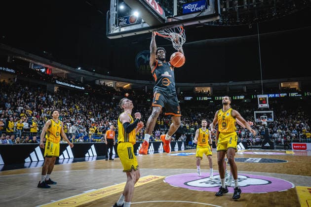 Basketball Berlin 19.05.2026 Saison 2025 2026 EasyCredit BBL 1. Bundesliga Männer, Herren Playoffs Viertelfinale Spiel 2 Alba Berlin - RASTA Vechta TJ Bamba (Vechta, No.05)