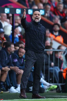 Bournemouth, England, 19th May 2026. Pep Guardiola, Manager of Manchester City during the AFC Bournemouth vs Manchester City Premier League match at the Vitality Stadium, Bournemouth. Picture credit should read: Paul Terry Sportimage EDITORIAL USE ONLY. No use with unauthorised audio, video, data, fixture lists, club league logos or live services. Online in-match use limited to 120 images, no video emulation. No use in betting, games or single club league player publications. SPI_010_PT_Bournemouth_Man_City SPI-4809-0010