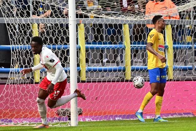 KVC Westerlo v Standard de Liege - Jupiler Pro League Europe Play-Off WESTERLO, BELGIUM - MAY 19 : Said Rafiki forward of Standard de Liege celebrates scoring a goal during the Jupiler Pro League Europe Play-Off match between KVC Westerlo and Standard de Liege on May 19, 2026 in Westerlo, Belgium, 19 05 2026 Westerlo Belgium  Copyright: xPeterxDexVoechtx