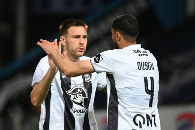 Sporting Charleroi v OH Leuven - Jupiler Pro League Europe Play-Off CHARLEROI, BELGIUM - MAY 19 : Scheidler Aurelien forward of Sporting Charleroi celebrates after scoring during the Jupiler Pro League Europe Play-Off match between Sporting Charleroi and OH Leuven on May 19, 2026 in Charleroi, Belgium, 19 05 2026 Charleroi Belgium  Copyright: xVincentxKalutx