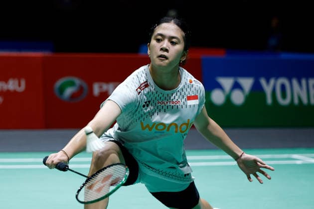 Perodua Malaysia Masters in Kuala Lumpur - 19 May 2026 Ni Kadek Dhinda Amartya Pratiwi of Indonesia plays against Happy Lo Sin Yan of Hong Kong (not pictured) during the Women s Singles qualifying match of the Perodua Malaysia Masters 2026 at Unifi Arena. Park Ga Eun won with scores; 15 22 21 : 21 20 7. Kuala Lumpur Malaysia Copyright: xWongxFokxLoyx xSOPAxImagesx 20260519_PDM_0102 copy