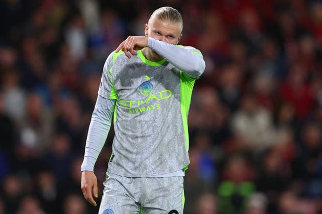 Bournemouth, England, 19th May 2026. Erling Haaland of Manchester City looks dejected during the AFC Bournemouth vs Manchester City Premier League match at the Vitality Stadium, Bournemouth. Picture credit should read: Paul Terry Sportimage EDITORIAL USE ONLY. No use with unauthorised audio, video, data, fixture lists, club league logos or live services. Online in-match use limited to 120 images, no video emulation. No use in betting, games or single club league player publications. SPI_031_PT_Bournemouth_Man_City SPI-4809-0031