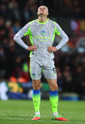 Bournemouth, England, 19th May 2026. Erling Haaland of Manchester City looks dejected during the AFC Bournemouth vs Manchester City Premier League match at the Vitality Stadium, Bournemouth. Picture credit should read: Paul Terry Sportimage EDITORIAL USE ONLY. No use with unauthorised audio, video, data, fixture lists, club league logos or live services. Online in-match use limited to 120 images, no video emulation. No use in betting, games or single club league player publications. SPI_038_PT_Bournemouth_Man_City SPI-4809-0038