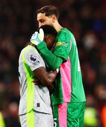Marc Guehi of Manchester City and Gianluigi Donnarumma of Manchester City. AFC Bournemouth v Manchester City, Premier League, Football, Vitality Stadium, Bournemouth, UK - 19 May 2026Bournemouth Vitality Stadium United Kingdom EDITORIAL USE ONLY No use with unauthorised audio, video, data, fixture lists, club league logos or live services. Online in-match use limited to 120 images, no video emulation. No use in betting, games or single club league player publications.  Copyright: xJamesxMarsh Shutterstockx 16881288bk