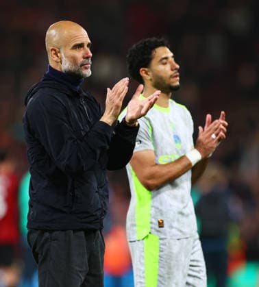 Manchester City Manager Pep Guardiola with his players at full time. AFC Bournemouth v Manchester City, Premier League, Football, Vitality Stadium, Bournemouth, UK - 19 May 2026Bournemouth Vitality Stadium United Kingdom EDITORIAL USE ONLY No use with unauthorised audio, video, data, fixture lists, club league logos or live services. Online in-match use limited to 120 images, no video emulation. No use in betting, games or single club league player publications.  Copyright: xJamesxMarsh Shutterstockx 16881288bo