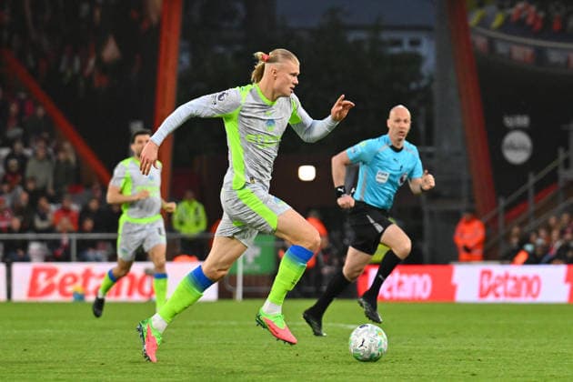 Bournemouth v Manchester City, Premier League Erling Haaland (9) of Manchester City on the attack during the Premier League match between Bournemouth and Manchester City at the Vitality Stadium, Bournemouth, UK on 19 May 2026. Bournemouth Vitality Stadium Dorset UK Editorial use only DataCo restrictions apply See www.football-dataco.com , Copyright: xGrahamxHuntx PSI-24285-0195