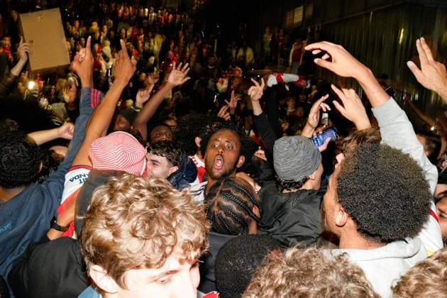 Arsenal Fans Celebrate Title 19 May 2026 London - Arsenal fans in the mosh pit - (Photo by Jacques Feeney). London UK Copyright: xJacquesxFeeneyxOffside