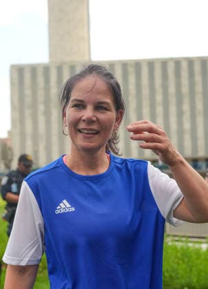World Football Day is celebrated at the UN NEW YORK CITY, UNITED STATES - MAY 19: Annalena Baerbock, President of the United Nations General Assembly plays at the Europe team during Mini-Football Tournament at World Football Day celebration, on May 19, 2026, organized at the United Nations Headquarters, New York, U.S. Selcuk Acar Anadolu New York United States. Editorial use only. Please get in touch for any other usage.  Copyright: x2026xAnadoluxSelcukxAcarx