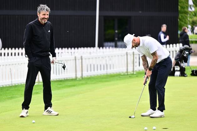 Soudal Open Golf SCHILDE, BELGIUM - MAY 20 : Mark Van Bommel and Steven Defour pictured during the tee-off in the ProAm of the Soudal Open Golf at the Rinkven International Golf Club on May 20, 2026 in Schilde, Belgium, 20 05 2026 Schilde Belgium  Copyright: xPeterxDexVoechtx