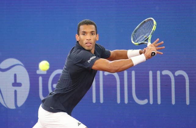 Bitpanda Hamburg Open, ATP, Tennis Herren 500 am Hamburger Rothenbaum. Der an Nr. 1 gesetzte Felix Auger-Aliassime aus Kanada.