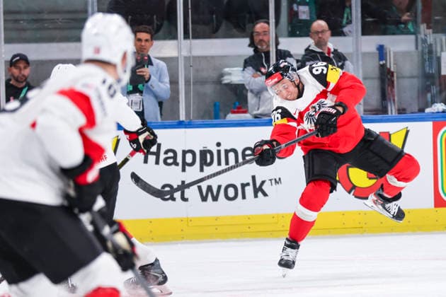 Ice hockey, Eishockey - IIHF WC 2026 ZURICH,SWITZERLAND,20.MAY.26 - ICE HOCKEY - IIHF Ice Hockey World Championship, WM, Weltmeisterschaft 2026, group stage, Austria vs Switzerland. Image shows Mario Huber (AUT).  GEPAxpictures xMaticxKlansek