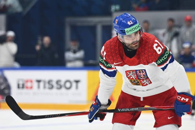 Martin Kaut (CZE) in action during the 2026 IIHF World Championship, WM, Weltmeisterschaft Group B, match Czechia vs Italy, Fribourg, Switzerland, on May 20, 2026. (CTKxPhoto RadekxPetrasek) CTKPhotoP2026052007491  CTKPhotoP2026052007491