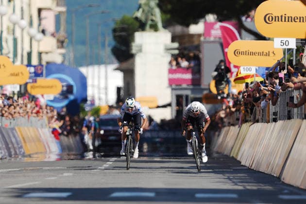 Ecuador™s Manuel Jhonatan Narvaez of UAE Team Emirates XRG stage winner during Stage 11 of the Giro d™Italia from Porcari to Chiavari, Italy, Wednesday May 20, 2026.  Copyright: xMassimoxPaolone LaPressex