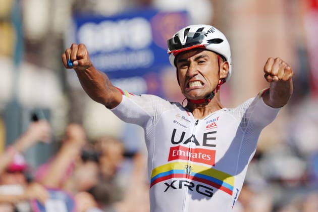 Ecuador™s Manuel Jhonatan Narvaez of UAE Team Emirates XRG stage winner during Stage 11 of the Giro d™Italia from Porcari to Chiavari, Italy, Wednesday May 20, 2026.  Copyright: xMassimoxPaolone LaPressex