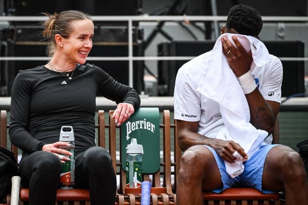 May 20, 2026, Paris, France, France: Elina SVITOLINA of Ukraine and Gael MONFILS of France during a training session of the Roland-Garros 2026, French Open 2026, Grand Slam tennis tournament at Roland-Garros Stadium on May 20, 2026 in Paris, France. Paris France - ZUMAm308 20260520_zsp_m308_061 Copyright: xMatthieuxMirvillex