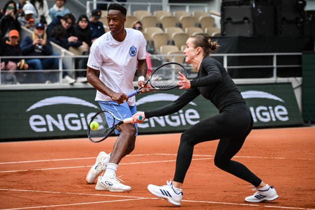 May 20, 2026, Paris, France, France: Elina SVITOLINA of Ukraine and Gael MONFILS of France during a training session of the Roland-Garros 2026, French Open 2026, Grand Slam tennis tournament at Roland-Garros Stadium on May 20, 2026 in Paris, France. Paris France - ZUMAm308 20260520_zsp_m308_064 Copyright: xMatthieuxMirvillex