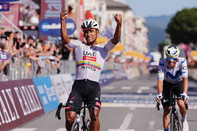 Ecuador™s Manuel Jhonatan Narvaez of UAE Team Emirates XRG stage winner during Stage 11 of the Giro d™Italia from Porcari to Chiavari, Italy, Wednesday May 20, 2026.  Copyright: xGianmattiaxD Albertoi LaPressex