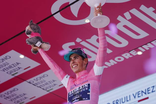 Portugal™s Afonso Oliveira Eulalio of Bahrain Victorious pink jersey during Stage 11 of the Giro d™Italia from Porcari to Chiavari, Italy, Wednesday May 20, 2026.  Copyright: xMassimoxPaolone LaPressex