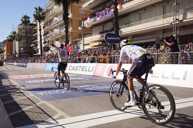Ecuador’s Manuel Jhonatan Narvaez of UAE Team Emirates XRG stage winner during Stage 11 of the Giro d’Italia from Porcari to Chiavari, Italy, Wednesday May 20, 2026.  Copyright: xMassimoxPaolone LaPressex
