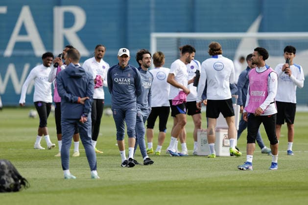 Coach, Trainer Luis Enrique (Paris Saint-Germain) and Team Paris Saint-Germain during the club™s Media Day ahead of the UEFA Champions League Final at the PSG Campus in Poissy on Wednesday, May 20, 2026. Copyright: AntonioxBorga