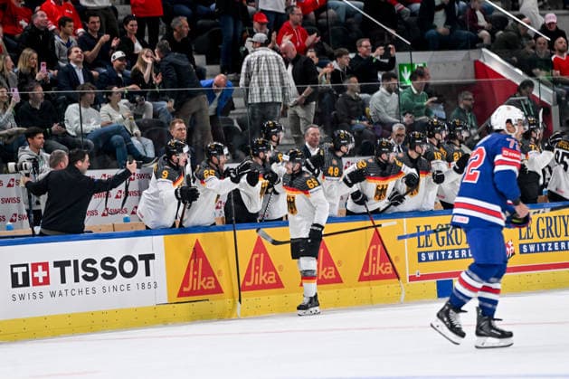 ZURICH, SWITZERLAND - MAY 20: Marc Michaelis of Germany celebrates his goal during the 2026 IIHF Ice hockey, Eishockey World Championship, WM, Weltmeisterschaft Switzerland game between USA and Germany at Swiss Life Arena on May 20, 2026 in Zurich, Zurich. Zurich Swiss Life Arena Zurich Switzerland *** ZURICH, SWITZERLAND MAY 20 Marc Michaelis of Germany celebrates his goal during the 2026 IIHF Ice Hockey World Championship Switzerland game between USA and Germany at Swiss Life Arena on May 20, 2026 in Zurich, Zurich Zurich Swiss Life Arena Zurich Switzerland Switzerland Copyright: xJustPictures.ch AndreaxBrancax jp-en-EuSpIm-JP7_ANB_USA_Ger_20052026_8804