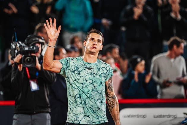 Tennis Männer bitpanda Hamburg Open ATP, Tennis Herren 500 Camilo Ugo Carabelli (ARG) vs. Frances Tiafoe (USA) 20.05.2026 Camilo Ugo Carabelli jubelt nach dem Sieg Hamburg Tennisstadion am Rothenbaum Hamburg Deutschland