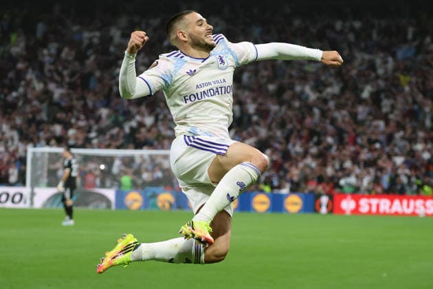 20.05.2026, xrekx, Fussball Europa League Finale 2026, SC Freiburg - Aston Villa v.l. Torjubel nach dem Tor zum celebrating the goal celebrate 0:2 durch Emiliano Buendia (Aston Villa FC) (DFL DFB REGULATIONS PROHIBIT ANY USE OF PHOTOGRAPHS as IMAGE SEQUENCES and or QUASI-VIDEO) Istanbul