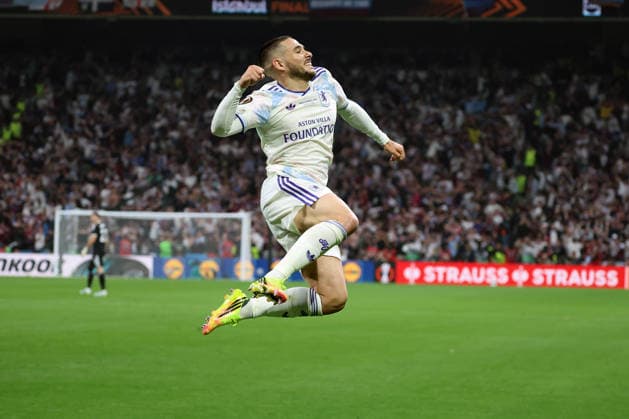 20.05.2026, xrekx, Fussball Europa League Finale 2026, SC Freiburg - Aston Villa v.l. Torjubel nach dem Tor zum celebrating the goal celebrate 0:2 durch Emiliano Buendia (Aston Villa FC) (DFL DFB REGULATIONS PROHIBIT ANY USE OF PHOTOGRAPHS as IMAGE SEQUENCES and or QUASI-VIDEO) Istanbul