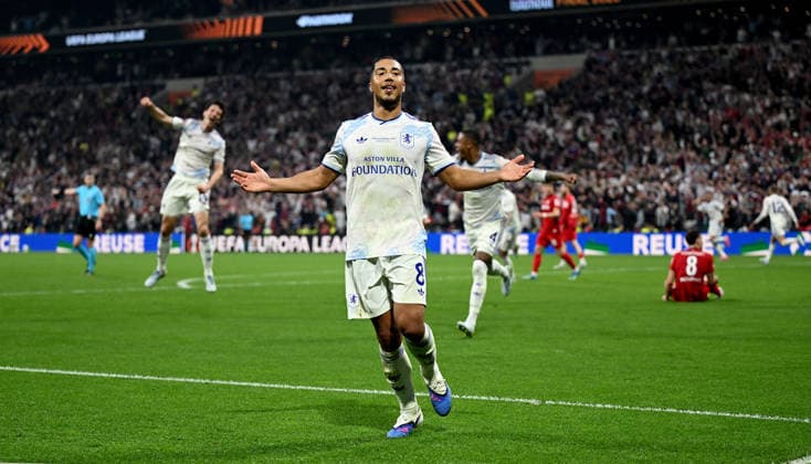 FUSSBALL EUROPA LEAGUE SAISON 2025 2026 Finale in Istanbul 20.05.2026 SC Freiburg - Aston Villa Jubel Aston Villa nach dem Tor zum 0 - 2, v. li., Youri Tielemans