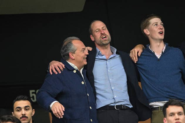 Freiburg v Aston Villa, UEFA Europa Cup Final , Tupras Stadium, Istanbul, Turkey, - 20 May 2026 William, Prince of Wales celebrates after seeing his Aston Villa win the Europa cup. Istanbul Tupras Stadium Besiktas Turkey, UK NEWSPAPERS OUT Copyright: xMarkxEnfieldx