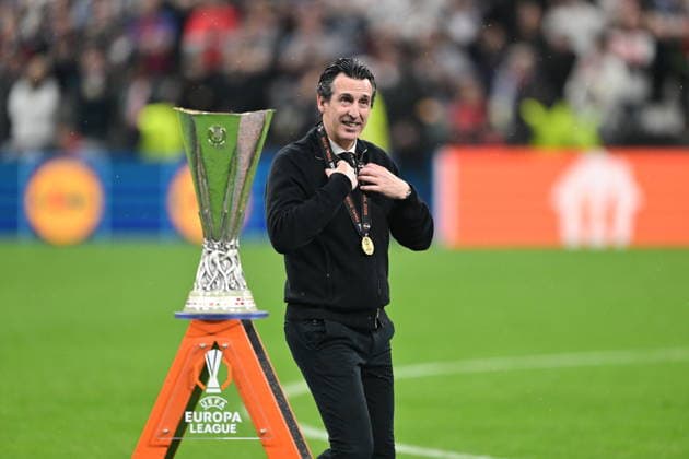 Aston Villa win UEFA Europa League title ISTANBUL, TURKIYE - MAY 21: Aston Villa head coach Unai Emery celebrates the championship after defeating Freiburg 3-0 to win the UEFA Europa League final match at Besiktas Park in Istanbul, Turkiye, on May 21, 2026. Serhat Cagdas Anadolu Istanbul Turkey. Editorial use only. Please get in touch for any other usage.  Copyright: x2026xAnadoluxSerhatxCagdasx