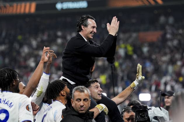 Aston Villa win UEFA Europa League title ISTANBUL, TURKIYE - MAY 21: Aston Villa head coach Unai Emery celebrates after defeating Freiburg 3-0 to win the UEFA Europa League final match at Besiktas Park in Istanbul, Turkiye, on May 21, 2026. Arife Karakum Anadolu Istanbul Turkey. Editorial use only. Please get in touch for any other usage.  Copyright: x2026xAnadoluxArifexKarakumx