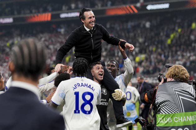 Aston Villa win UEFA Europa League title ISTANBUL, TURKIYE - MAY 21: Aston Villa head coach Unai Emery celebrates after defeating Freiburg 3-0 to win the UEFA Europa League final match at Besiktas Park in Istanbul, Turkiye, on May 21, 2026. Arife Karakum Anadolu Istanbul Turkey. Editorial use only. Please get in touch for any other usage.  Copyright: x2026xAnadoluxArifexKarakumx