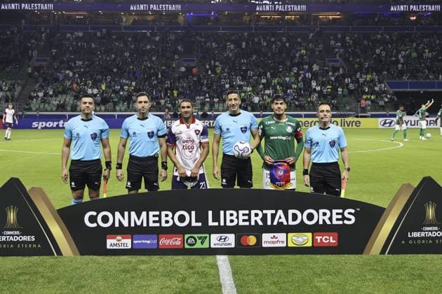 RECORD DATE NOT STATED match between Palmeiras and Cerro Porteno for the Copa Libertadores Sao Paulo (SP), 05 20 2026 - Libertadores Palmeiras vs Cerro Porteno - Referee Yael Falcon Perez and assistants Cristian Navarro, Facundo Rodriguez and Nazareno Arrasa officiated the match between Palmeiras and Cerro Porteno, for the 5th round of the group stage of the Copa CONMEBOL Libertadores, on the night of Wednesday, May 20, 2026, at Allianz Parque, in Sao Paulo-SP.(Foto: Leco Viana Thenews2 imago images) SPO  Copyright: xLecoxVianax