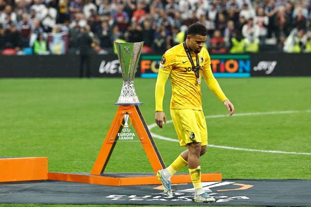 Noah Atubolu (Freiburg), MAY 20 2026 - Football Soccer : Noah Atubolu dejected after losing UEFA Europa League final match between SC Freiburg - Aston Villa FC at the Besiktas Stadium in Istanbul, Turkey. Noxthirdxpartyxsales  aflo_331341305