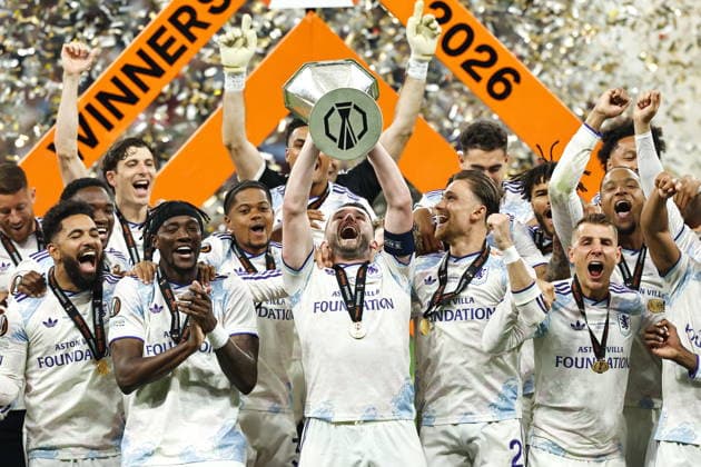 Aston Villa team group, Mannschaftsbild, Totale (AstonVilla), MAY 20 2026 - Football Soccer : Aston Villa team group celebrate after winning UEFA Europa League final match between SC Freiburg - Aston Villa FC at the Besiktas Stadium in Istanbul, Turkey. Noxthirdxpartyxsales  aflo_331341332