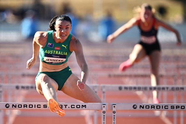 ATHLETICS OCEANIA CHAMPIONSHIPS, Michelle Jenneke of Australia competes in the Women s 100m Hurdles Heats during the 2026 Oceania Athletics Championships at Arafura Stadium, Darwin, Thursday, May 21, 2026. ( NO ARCHIVING DARWIN NORTHERN TERRITORY AUSTRALIA  Copyright: xJOELxCARRETTx 20260521140427096950