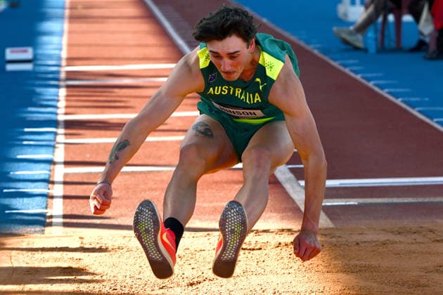 ATHLETICS OCEANIA CHAMPIONSHIPS, Aiden Hinson of Australia competes in the Men™s Triple Jump during the 2026 Oceania Athletics Championships at Arafura Stadium, Darwin, Thursday, May 21, 2026. ( NO ARCHIVING DARWIN NORTHERN TERRITORY AUSTRALIA  Copyright: xJOELxCARRETTx 20260521181214760506