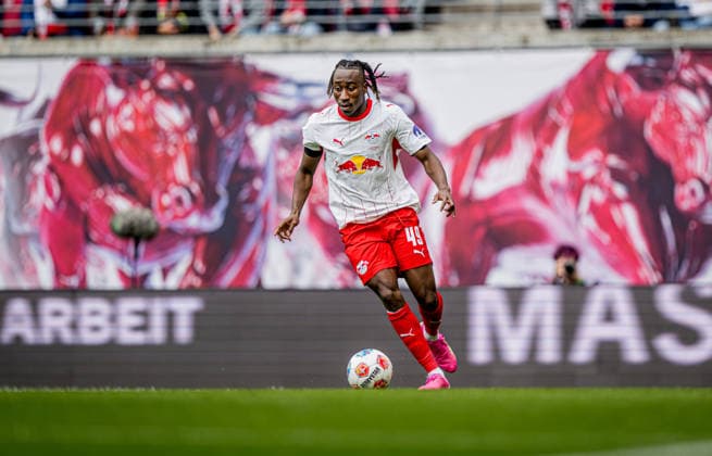 Leipzigs Yan Diomande. Fussball 1. Bundesliga, 33. Spieltag: RB Leipzig - FC St. Pauli 2:1. 9. Mai 2026: Leipzig, Red Bull Arena. RB Leipzig - FC St. Pauli 2:1 *** Leipzigs Yan Diomande Soccer 1 Bundesliga, Matchday 33 RB Leipzig FC St Pauli 2 1 9 May 2026 Leipzig, Red Bull Arena RB Leipzig FC St Pauli 2 1
