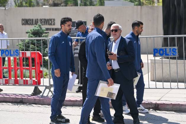 Iranian national football team visits US Embassy in Ankara for World Cup visa applications ANKARA, TURKIYE - MAY 21: Players of the Iranian national football team, set to compete in the 2026 FIFA World Cup, WM, Weltmeisterschaft, Fussball co-hosted by the US, Canada, and Mexico, leave the US Embassy after completing their visa application procedures in Ankara, Turkiye on May 21, 2026. Ismail Aslandag Anadolu Ankara Turkey. Editorial use only. Please get in touch for any other usage.  Copyright: x2026xAnadoluxIsmailxAslandagx