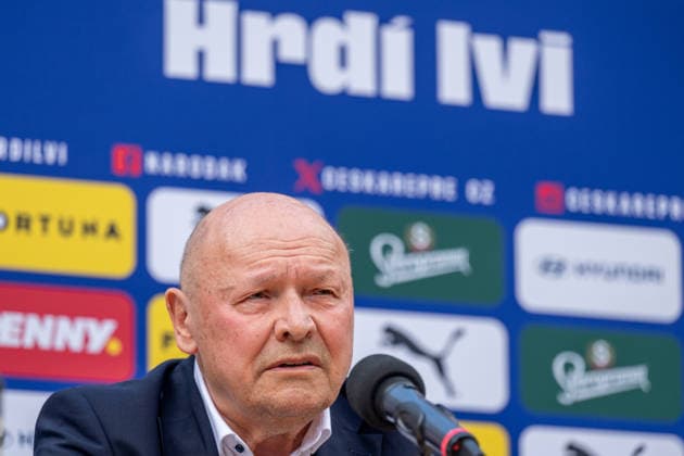 Coach Miroslav Koubek spoke at a press conference, PK, Pressekonferenz announcing the Czech national team, Nationalteam s roster ahead of the World Cup, Prague, May 21, 2026. (CTKxPhoto OndrejxDeml) CTKPhotoP2026052103983  CTKPhotoP2026052103983