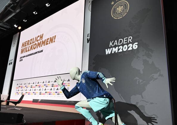 21.05.2026, xsltx, Fussball DFB-Medientermine, Pressekonferenz WM Kader 2026 v.l. Motiv Kaderbekanntgabe WM 2026 im DFB-Campus (DFL DFB REGULATIONS PROHIBIT ANY USE OF PHOTOGRAPHS as IMAGE SEQUENCES and or QUASI-VIDEO)
