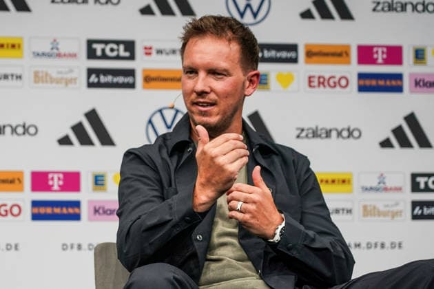 Bundestrainer Julian Nagelsmann (Deutschland) bei der WM-Kaderbekanntgabe im DFB-Campus - Frankfurt 21.05.2026: WM-Kaderbekanntgabe der Nationalmannschaft, DFB-Campus *** National coach Julian Nagelsmann Germany at the World Cup squad announcement at the DFB Campus Frankfurt 21 05 2026 World Cup squad announcement of the national team, DFB Campus