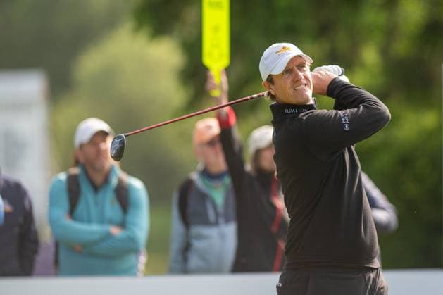 Belgian Nicolas Colsaerts pictured in action during the first round (1 4) of the 2026 Soudal Open DP World Tour golf tournament in Schilde, Thursday 21 May 2026. The Soudal Open takes place from 21 to 24 May at the Rinkven Golf Club in Schilde. JONASxROOSENS  x174613906x