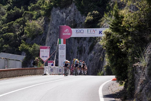 The pack rides during Stage 12 of the Giro d™Italia, from Imperia to Novi Ligure, Italy, Thursday, May 21, 2026.  Copyright: xMarcoxAlpozzi LaPressex