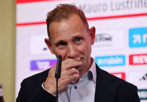 Trainer Mauro Lustrinelli PK Pressekonferenz zur Vorstellung des neuen Cheftrainers Fußball Fussball Bundesliga Herren DFL Saison 2025 2026 21.05.2026 1.FC Union Berlin FCU DFL regulations prohibit any use of photographs as image sequences and or quasi-video.